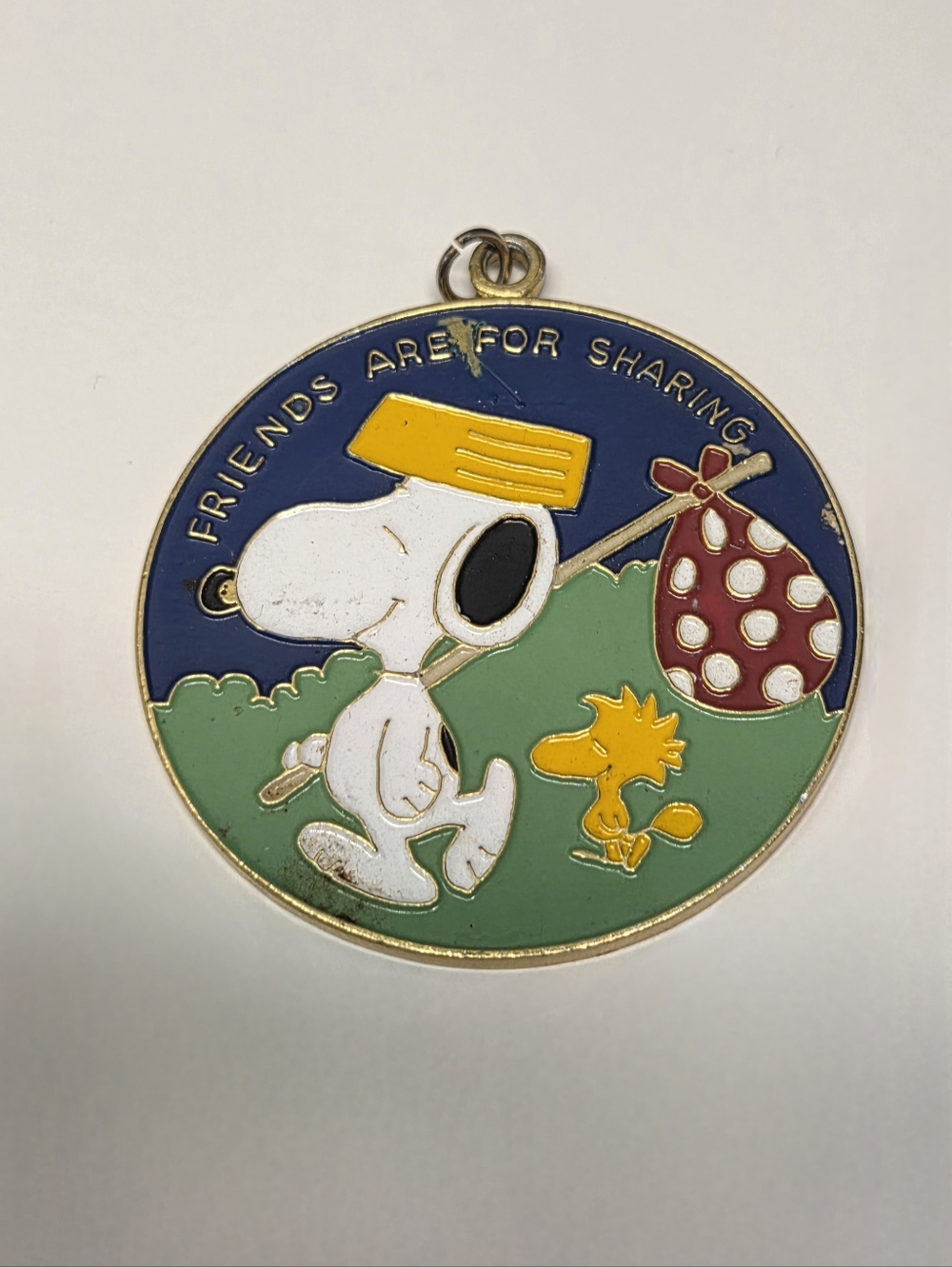 Snoopy 1965 Aviva Taiwan United Feature Syndicate Peanuts Pendant - Rare